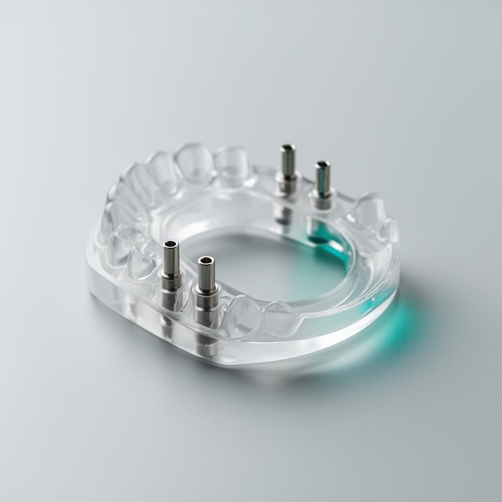 Clear implant surgical guide with guide sleeves