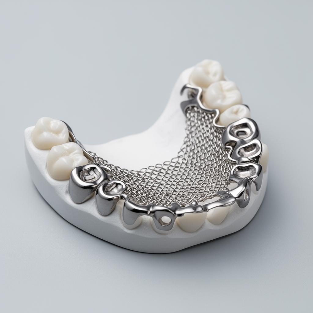 Cobalt-chrome partial denture framework