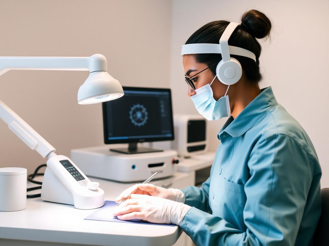 Technician at a digital workstation